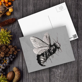 Gotische bijenschedel vleugels briefkaart