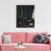 Gotische binnenkant herenhuis 1 canvas afdruk (Insitu (Woonkamer))