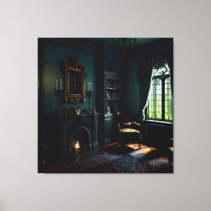 Gotische binnenkant herenhuis 1 canvas afdruk