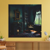 Gotische binnenkant herenhuis 1 canvas afdruk (Insitu (Woonkamer))