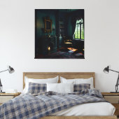 Gotische binnenkant herenhuis 1 canvas afdruk (Insitu (Slaapkamer))