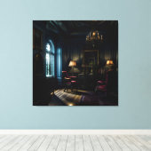 Gotische binnenkant herenhuis Antieke Canvas Afdruk (Insitu (Houten vloer))