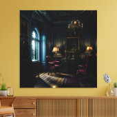 Gotische binnenkant herenhuis Antieke Canvas Afdruk (Insitu (Woonkamer))