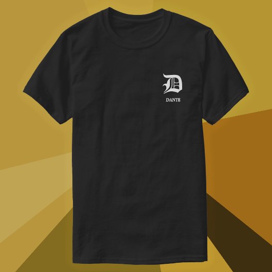 Gotische Blackletter Monogram Personaliseerde T-Sh T-shirt
