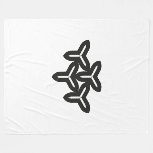Gotische Bladen Fleece Deken (Voorkant (Horizontaal))