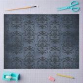 Gotische Blauwe Damast Serie Ontwerp 11 Tissuepapier (Craft)
