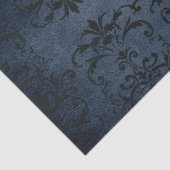 Gotische Blauwe Damast Serie Ontwerp 11 Tissuepapier (Detail)