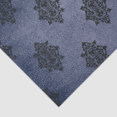 Gotische Blauwe Damast Serie Ontwerp 12 Tissuepapier (Detail)
