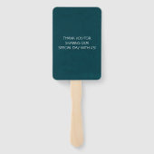 Gotische Blauwgroen Florals en een gouden bruiloft Handwaaier (Achterkant)