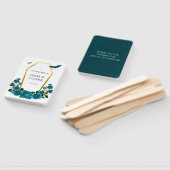 Gotische Blauwgroen Florals en een gouden bruiloft Handwaaier (Niet-gemonteerd)