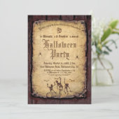 Gotische Bloddy Scull Halloween Party Kaart (Staand voorkant)