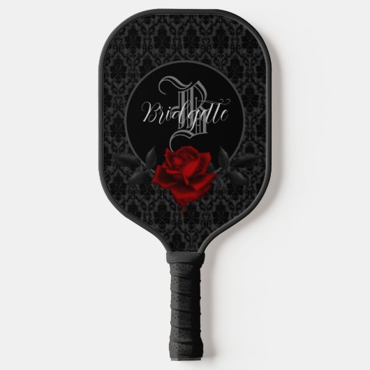 Gotische Bloederige Roos Monogram Pickleball Paddle (Voorkant)