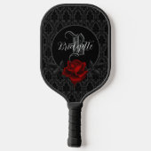Gotische Bloederige Roos Monogram Pickleball Paddle (Achterkant)