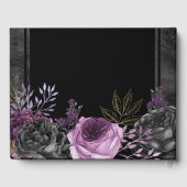 Gotische Bloem Bruiloft Paarse Gastenboek (Achterkant)