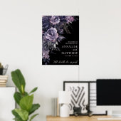 Gotische bloem bruiloft welkom bord poster (Thuiskantoor)