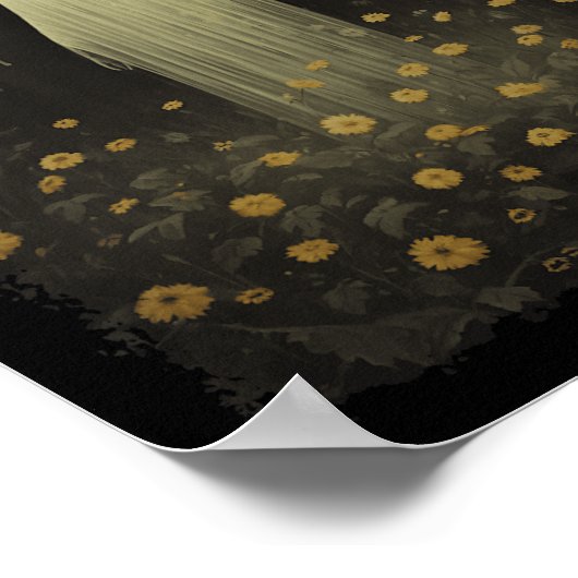 Gotische bloem geest in het bos Halloween Spooky Poster (Hoek)