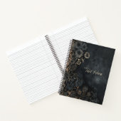 Gotische bloem gepersonaliseerd notitieboek (Binnen)