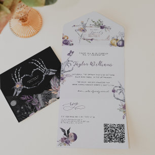 Gotische bloem Griezelfoto voor Sweet Sixteen All In One Uitnodiging