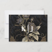 Gotische bloem RSVP kaartje (Achterkant)