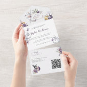 gotische bloem | Spooky Sixteen Foto All In One Uitnodiging (Afscheurbaar)