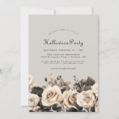 Gotische bloem uitnodiging voor Halloween (Voorkant)