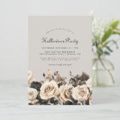 Gotische bloem uitnodiging voor Halloween (Staand voorkant)