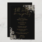 Gotische bloem zwarte en gouden bruidsdouche kaart (Voorkant / Achterkant)