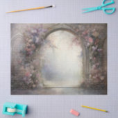 Gotische bloemboog met typografie voor decoupage tissuepapier (Craft)