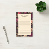 Gotische Bloemen Blush Perzik Zwart Bloemen Post-it® Notes (Kantoor)