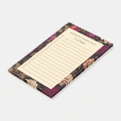Gotische Bloemen Blush Perzik Zwart Bloemen Post-it® Notes (Schuin)