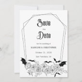 Gotische Bloemen Bruiloft Save the Date Kaart (Voorkant)