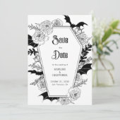 Gotische Bloemen Bruiloft Save the Date Kaart (Staand voorkant)