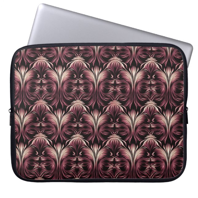 Gotische bloemen elegantie laptop sleeve (Voorkant)