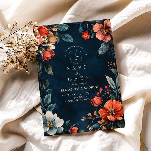 Gotische Bloemen Fall Wedding Save The Date