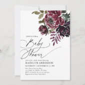 Gotische Bloemen Halloween Baby shower Kaart (Voorkant)