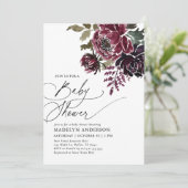 Gotische Bloemen Halloween Baby shower Kaart (Staand voorkant)