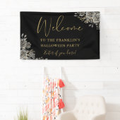 Gotische Bloemen Halloween Party Welkom Spandoek (Insitu)