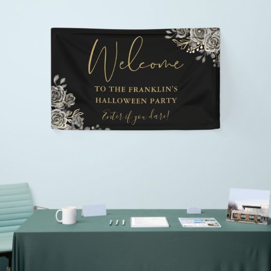 Gotische Bloemen Halloween Party Welkom Spandoek (Beurs)