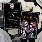 Gotische Bloemen Halloween Skeleton Wedding Kaart