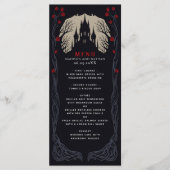 Gotische Bloemen Kasteel Bruiloft Flat Menu (Voorkant)