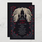 Gotische Bloemen Kasteel bruiloft Programma Programmakaart (Voorkant / Achterkant)