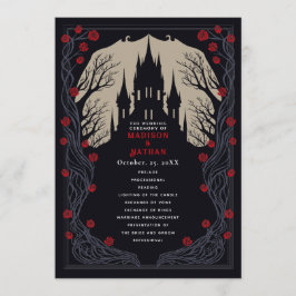 Gotische Bloemen Kasteel bruiloft Programma Programmakaart