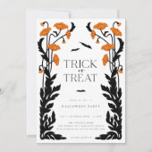  Gotische Bloemen Lijst Halloween Party Kaart (Voorkant)