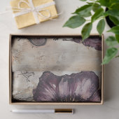 Gotische bloemen met Paarse ogen & Oranje decoupag Tissuepapier (Geschenk)