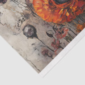 Gotische bloemen met Paarse ogen & Oranje decoupag Tissuepapier (Detail)