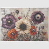 Gotische bloemen met Paarse ogen & Oranje decoupag Tissuepapier (Voorkant)