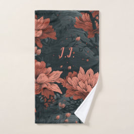 Gotische Bloemen Monogram Pickleball Towel Handdoek