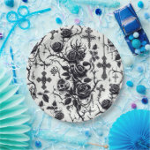 Gotische Bloemen Papier Borden - Halloween, Bruilo Papieren Bordje (Feest)