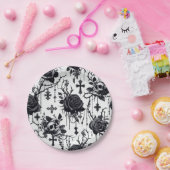 Gotische Bloemen Papier Borden - Halloween, Bruilo Papieren Bordje (Feest)