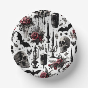 Gotische Bloemen Papieren Schalen - Halloween, Bru Kommen